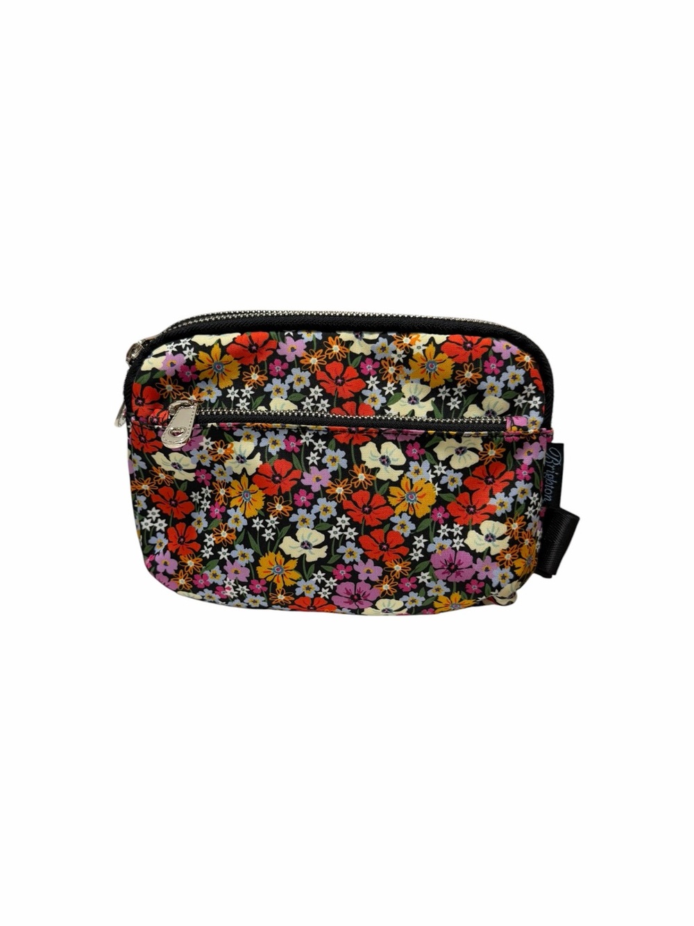 Brighton Black/Multi Floral Polyester Crossbody Handbag